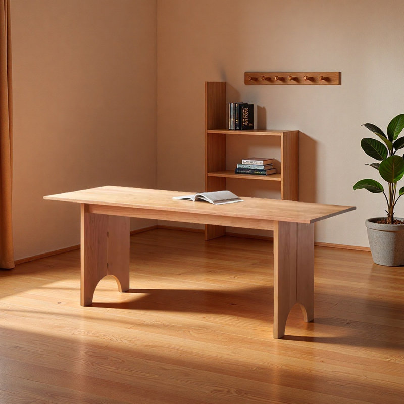Bureau Mid-Century moderne en bois massif, H 29,50 po x l 63 po x P 27,60 po