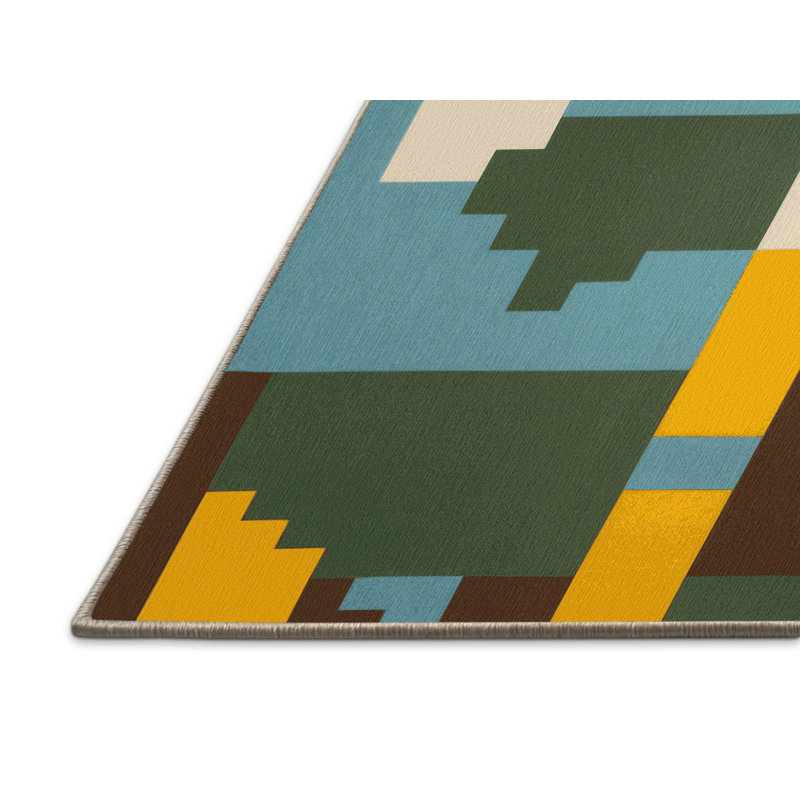 Blocky Horizons Rug, Square 5'