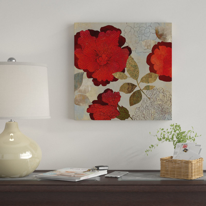« rosa ii », impression sur toile, H 18 po x l 18 po x P 1,5 po, Pas de tapis, Toile tendue