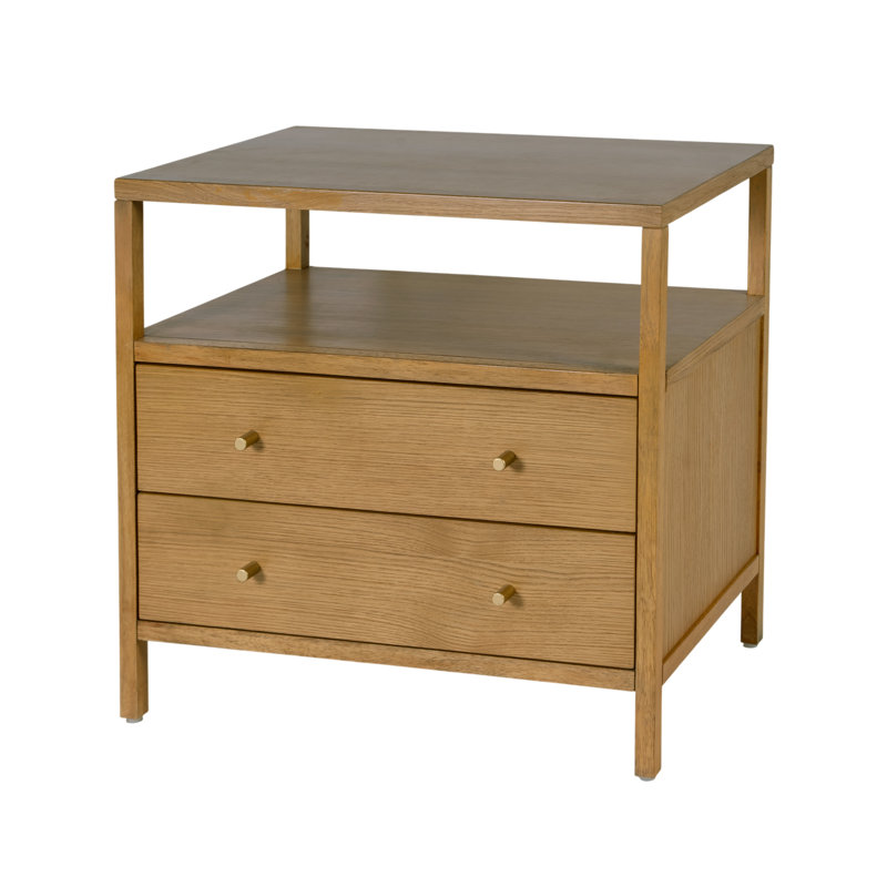 Table de chevet 2 tiroirs Sloane, Brun