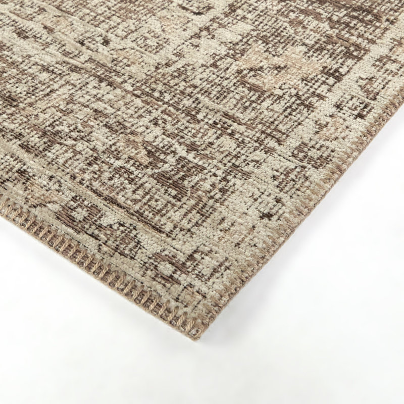 Salena Pink Oriental Distressed Area Rug, Rectangle 7'10" x 10'