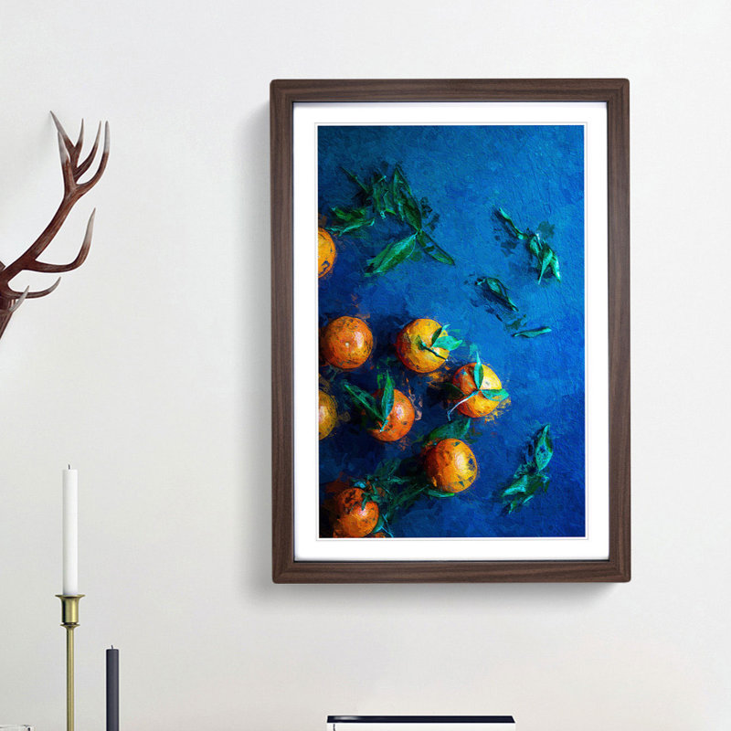 Fresh Oranges - Framed Print, Walnut Framed, 65cm H x 48cm W x 2cm D