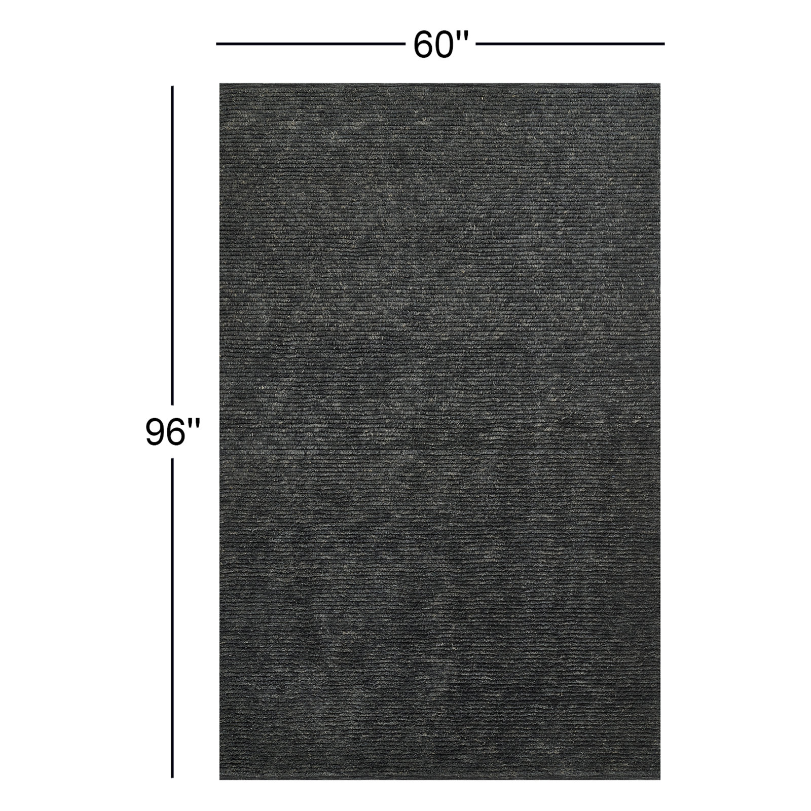 Thorwald Hand Tufted Wool Charcoal Rug, Rectangle 5' x 8'