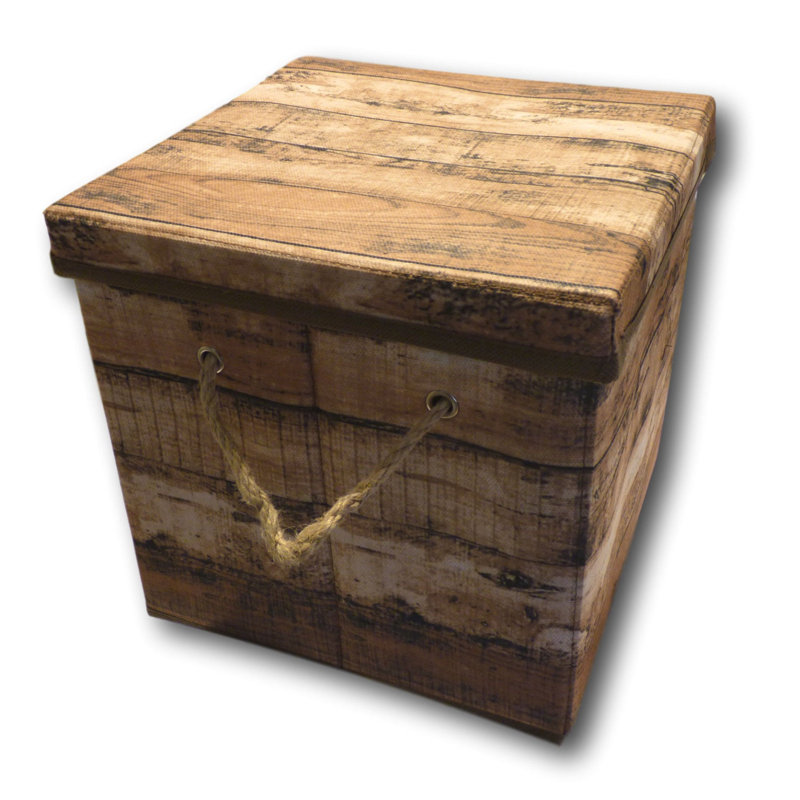 Millwood Pines Decorative Bin, 9" H x 9" W x 9" D, GREY  OR  BROWN