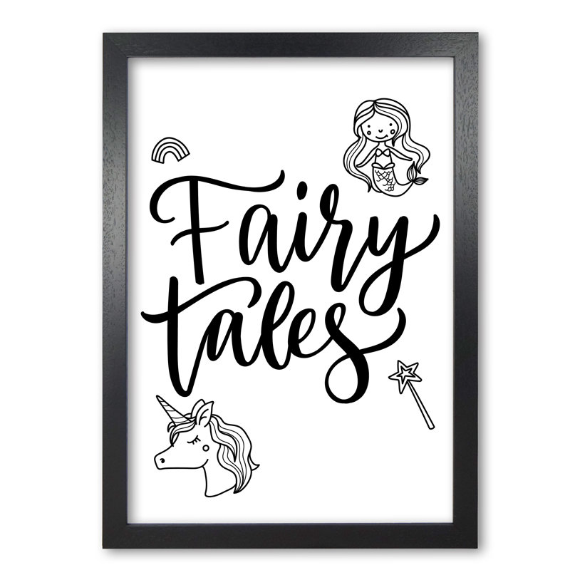 Fairy Tales - Painting, 60 cm H x 42 cm W x 5 cm D, Black Grain Frame