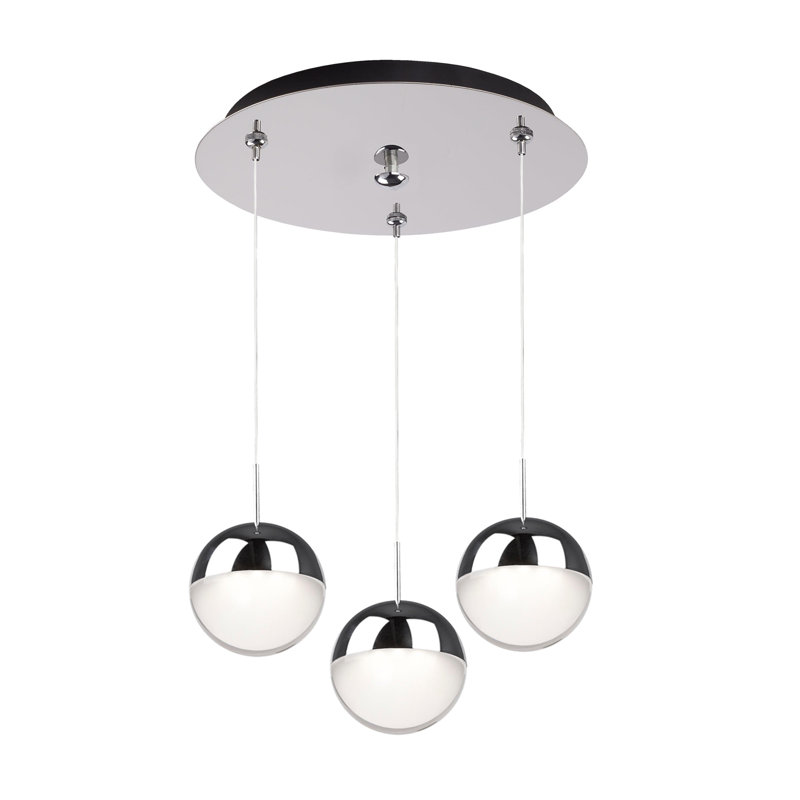Pluto LED Pendant, Chrome, 3 Lights, 26 W