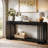 70.9'' Farmhouse Console Table with 2-Tier Storage – Light Brown-83867664