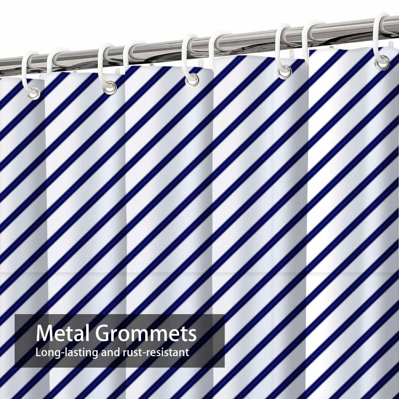 Rideau de douche Diagonal Stripes, L 72 po x l 72 po
