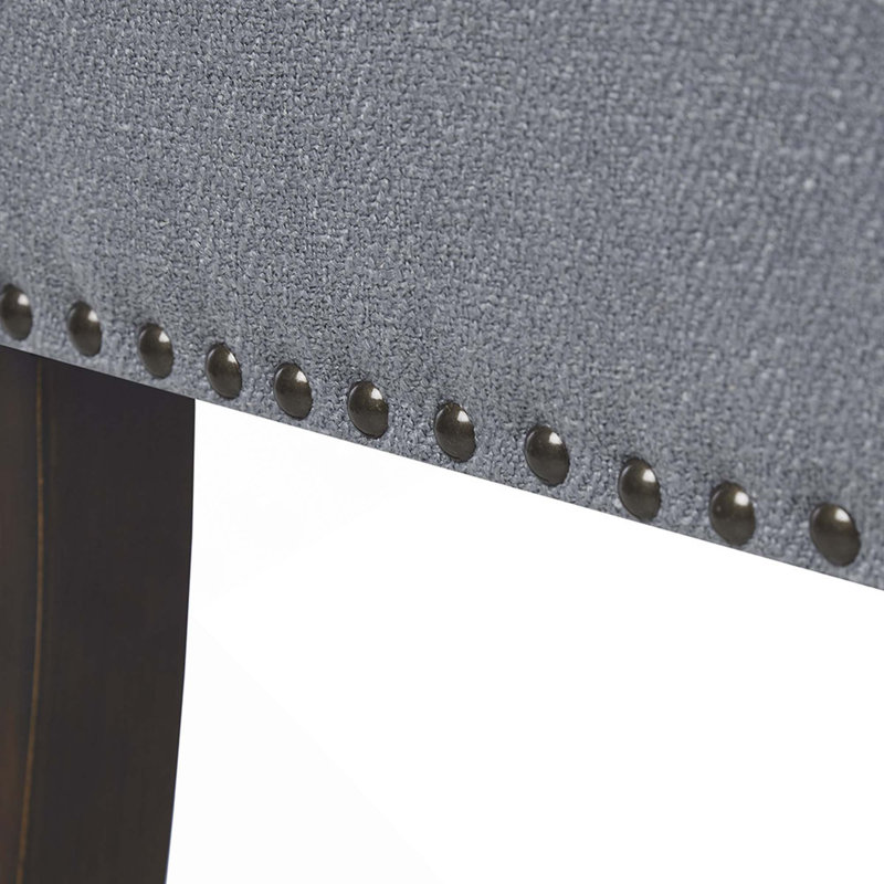 Banc rembourré avec dossier et accoudoirs, Bleu ardoise