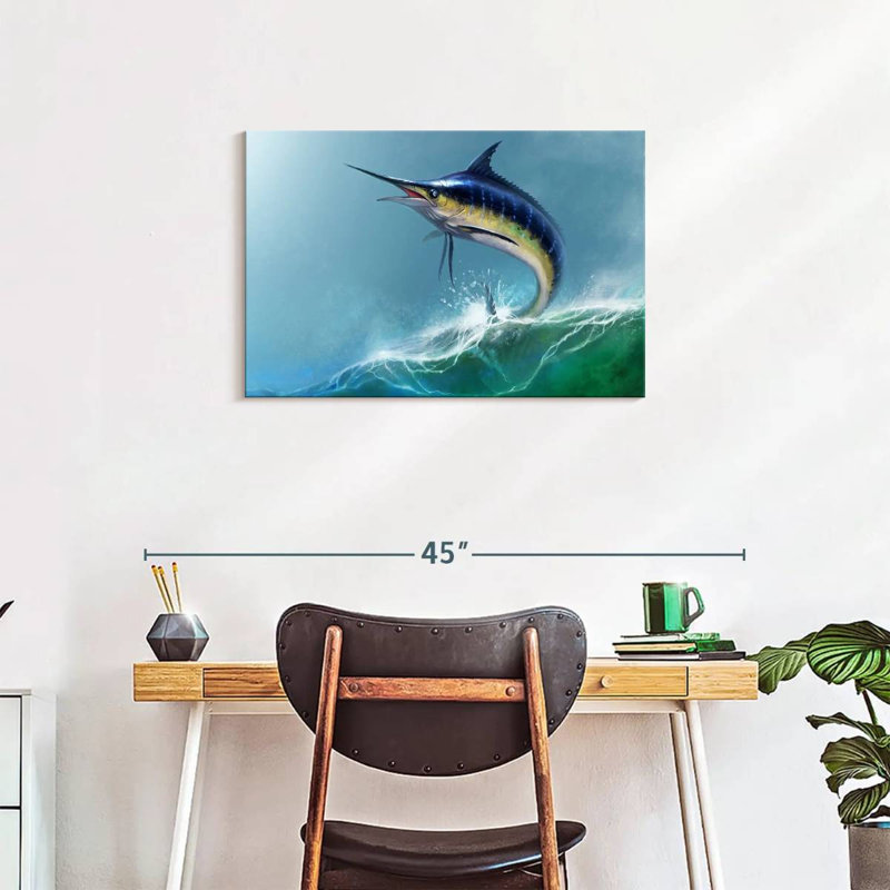 Brampt Leaping Marlin, 20'' H x 30'' W