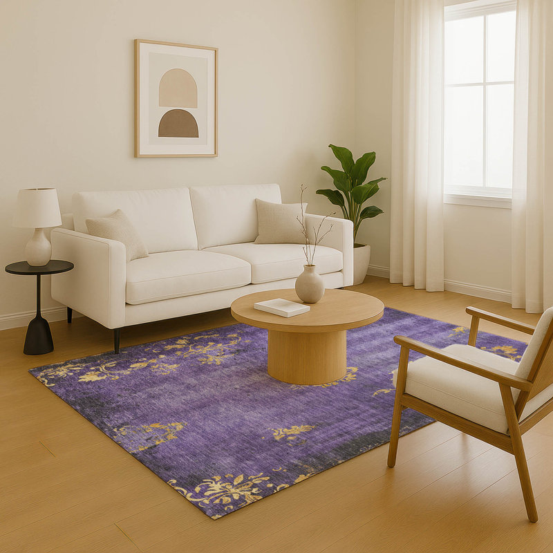 Tapis floral lavable à la machine de qualité supérieure AMF1788, Rectangle 10 pi x 14 pi