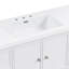 Meuble-lavabo de salle de bain moderne blanc avec lavabo, rangement spacieux, bois aggloméré