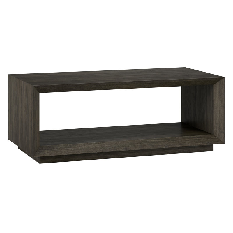 Evie Tannen Rectangular Coffee Table with Plinth Base, Alder Brown