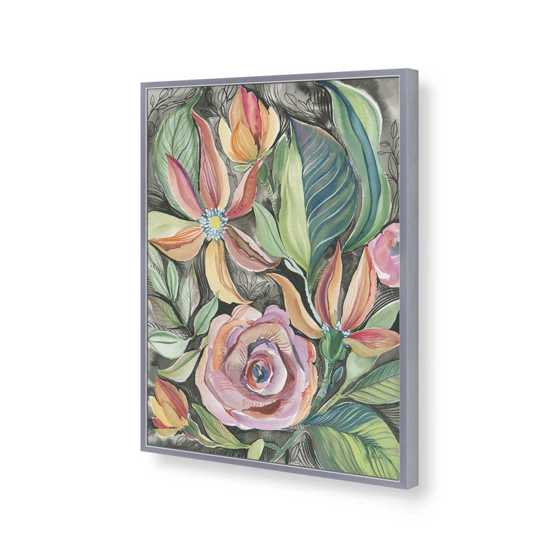 «Whimsical Garden» par Kristy riz, reproduction d'art, 18 W x 24 H, Silver, Framed Print