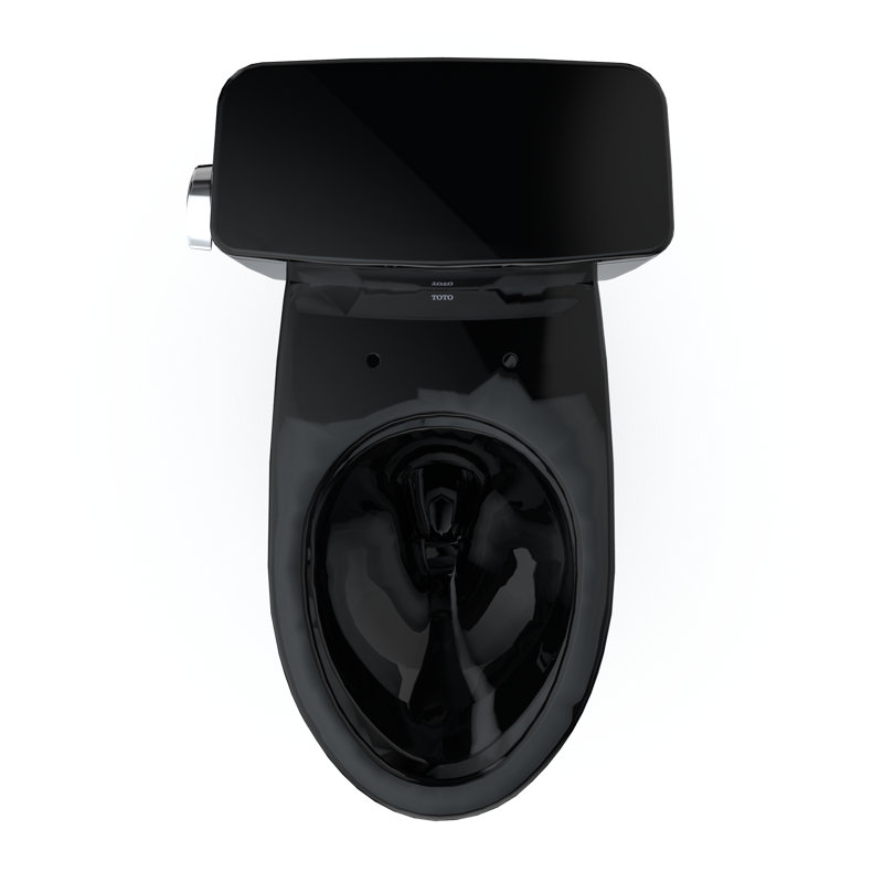 Drake® 1.6 GPF Elongated Two-Piece Toilet with Tornado Flush (Seat Not Included), 12", Ebony