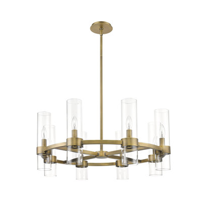 Fouges 8 - Light Dimmable Wagon Wheel Chandelier