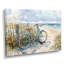 Vélo bleu sur le sentier de la plage I - art mural côtier-11687094-249577082
