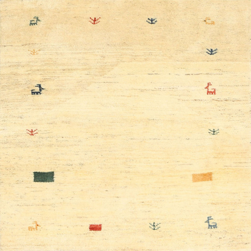 Tapis abstrait beige, Carré 6 pi