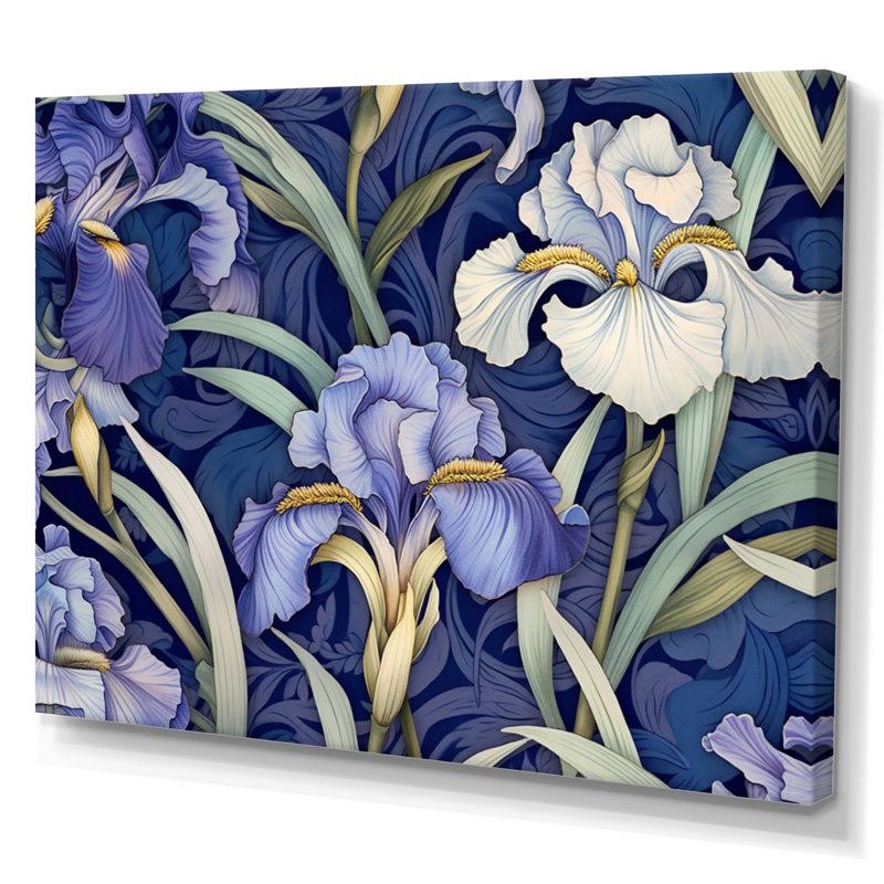 Mauve, vert, iris et impressions II, H 24 po x l 32 po, Toile tendue