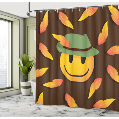 Ambesonne Emoji Shower Curtain Oktoberfest Traditional Fall -  sc_emj1247_69x105