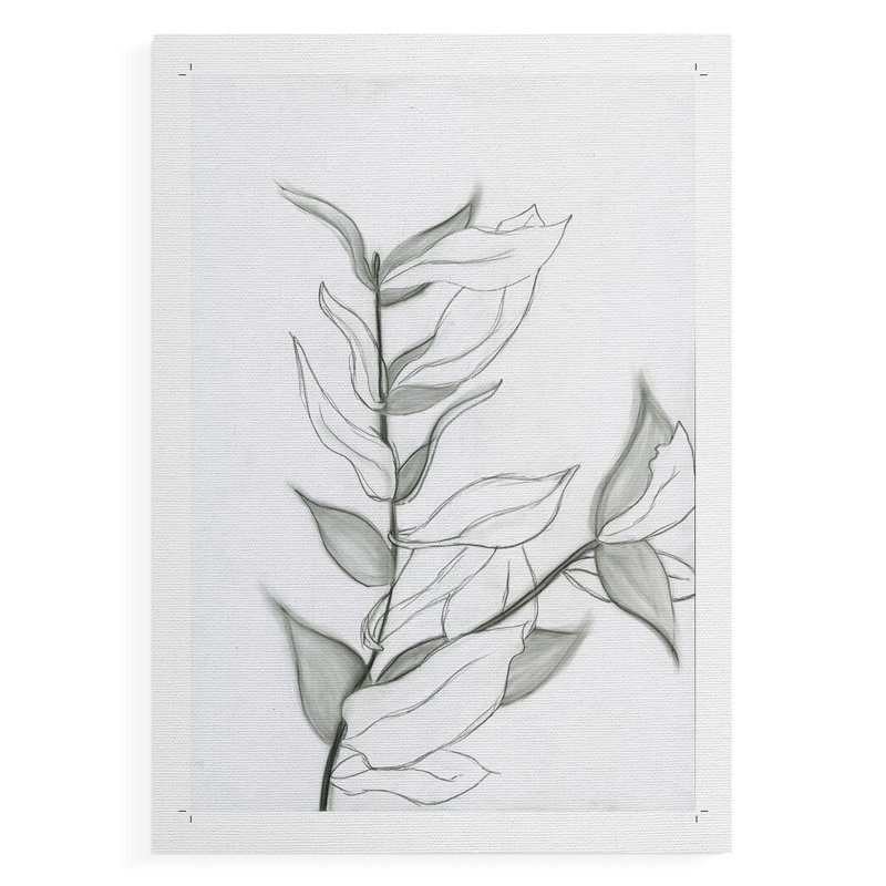 Feuillage gris anthracite - reproduction de toile seulement - non encadrée, H 27 po x l 18 po