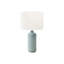 Lampe de table Limy, 23 po, abat-jour tambour ivoire, base en céramique vert sauge nervurée-117054322