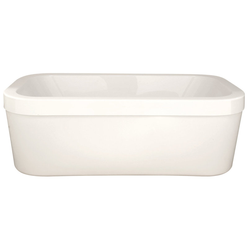 Elizabeth 72'' L Freestanding Soaking Bathtub, Satin Chrome