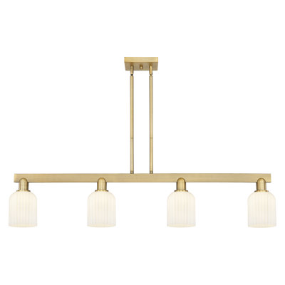 Downtown Urban - Alvarez - Luminaire suspendu pour îlot de cuisine 4 lumières 48 po - Abat-jour tourbillon déco