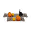 Plateau décoratif en métal avec poignée à maillons pour repose-pieds - Ensemble décoratif pour table basse, bijoux, cuisine ou bibelot Home Decor - ensemble de 2, 21 po, 14 po-1533600968