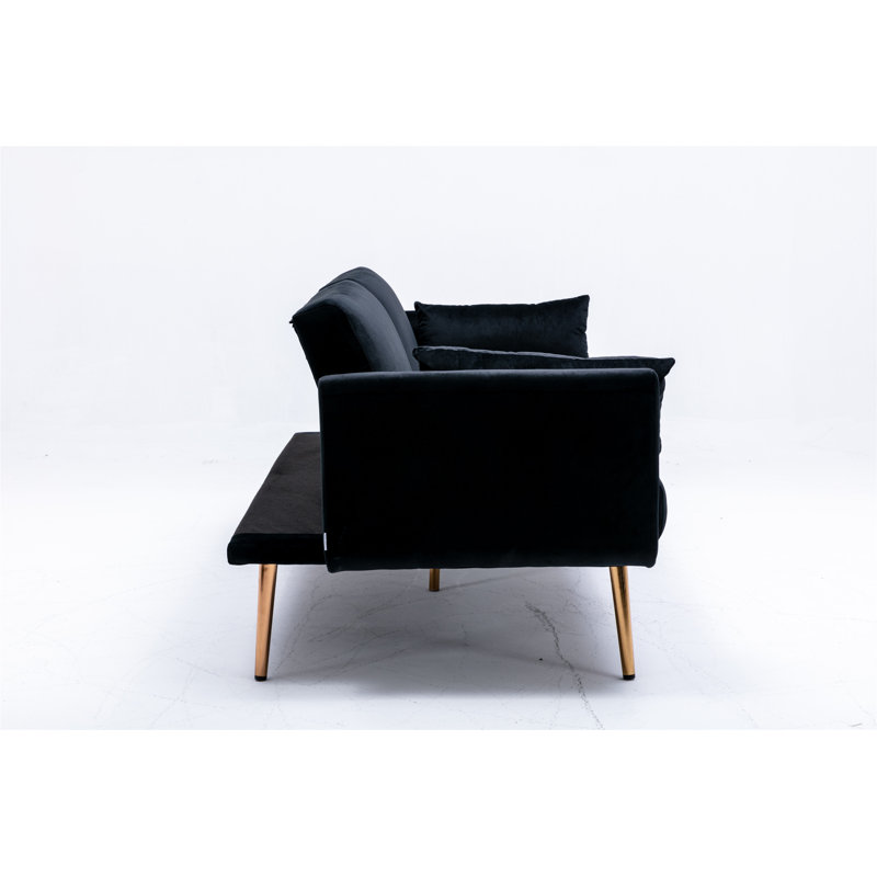 HY 68,51 po Causeuse en velours, Noir