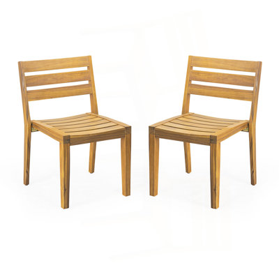 Chaise d'appoint d'extérieur en bois d'acacia (ensemble de 2)