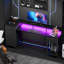 Bureau d'ordinateur avec support pour moniteur et station de charge, bureau de jeu avec lumières DEL et tiroirs-542815311-543857539