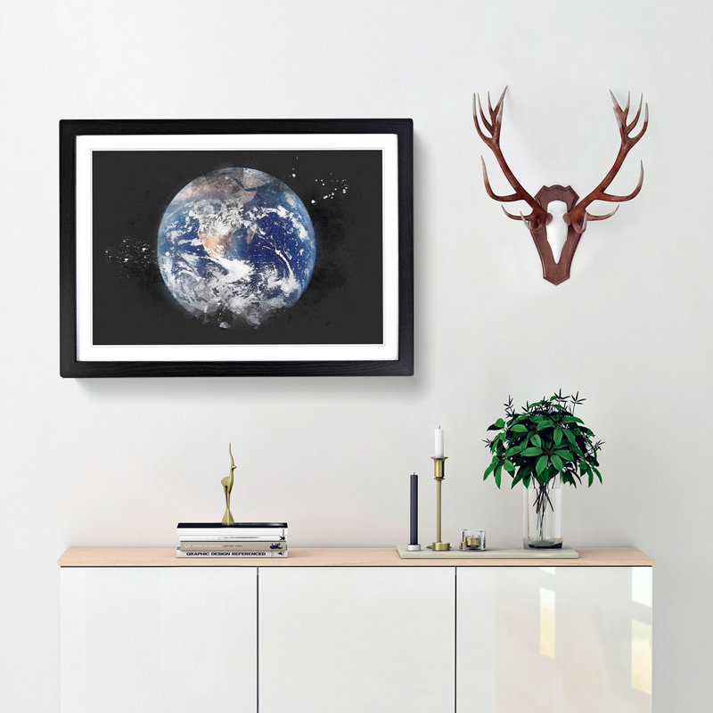 Amazing Image of Earth - Picture Frame Graphic Art Print, 62cm H x 87cm W x 2cm D, Black Framed
