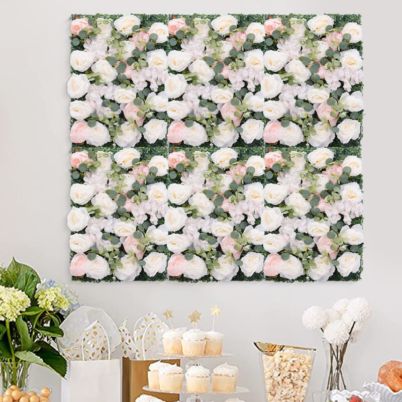  Ensemble de 6 panneaux muraux, Blanc / rose