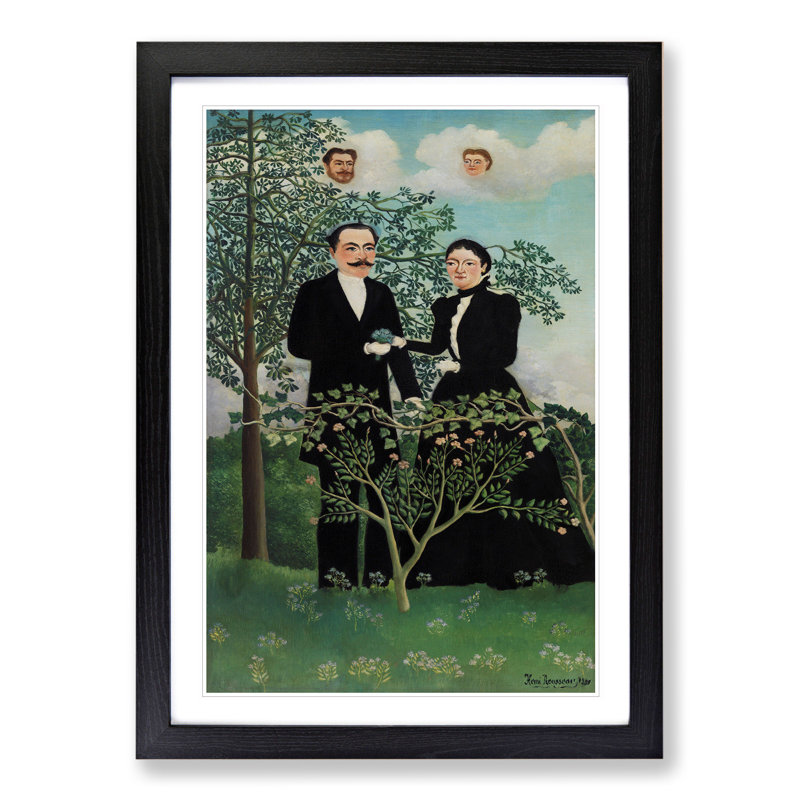 The Past and the Present by Henri Rousseau - Picture Frame Painting, 65cm H x 48cm W x 2cm D, Black Framed
