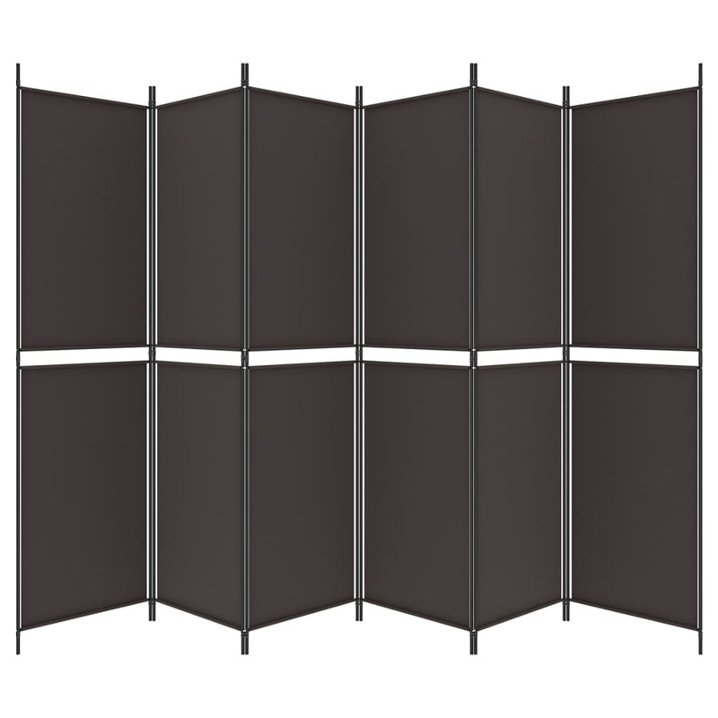 Cloison pliante Rikkea, Brun, 6, H 78,7 po x l 118,1 po