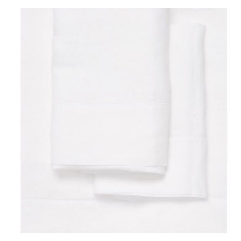 Lindsey 100% Linen Standard Sheet Set, Queen, White