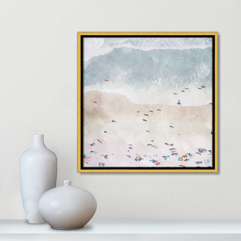 «Beaching Out I» par Milli Villa, H 17,5 po x l 17,5 po, Doré