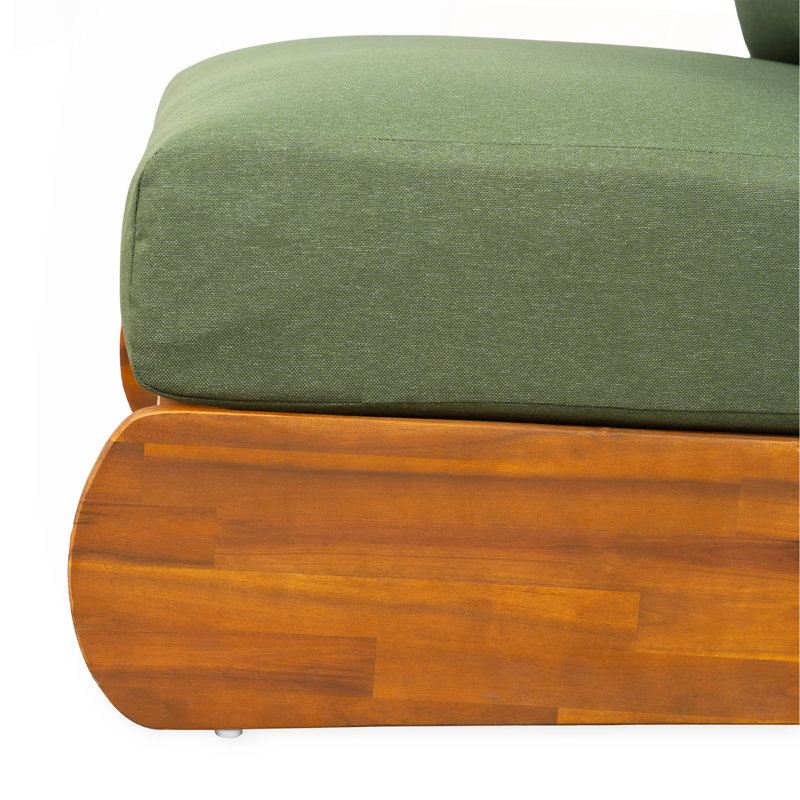 Fauteuil club de patio en acacia Lazy, vert