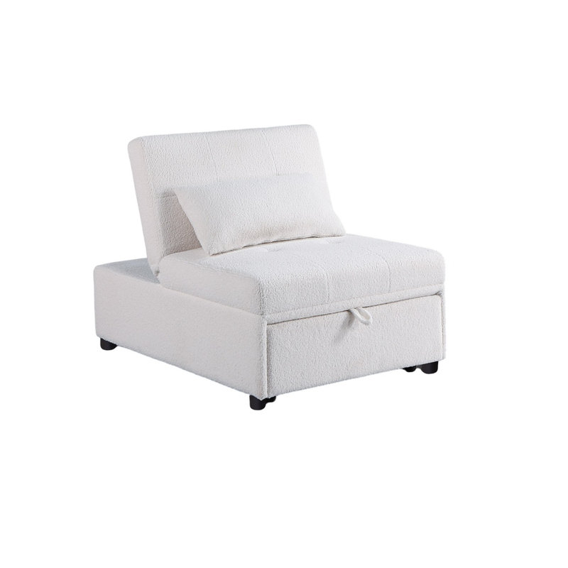 Canapé-lit en sherpa de style contemporain