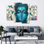 Buddha Buddha Statue Flowers, ensemble de 4 impressions sur toile, ensemble de 4 pièces-93061159