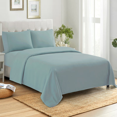 100% Cotton Percale 4-Piece Solid Sheet Set