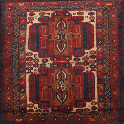 Tapis traditionnel rouge / bleu