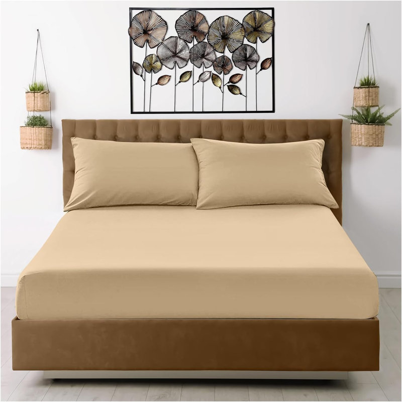 Super Dreamer Microfibre Fitted Sheet, Super King (6'), Beige