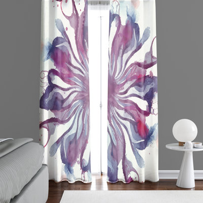 Paire de rideaux semi-transparents en polyester Eaden