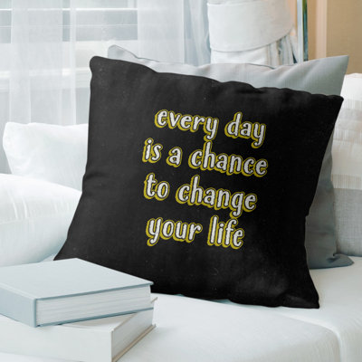 Coussin de style tableau noir changer votre citation vie