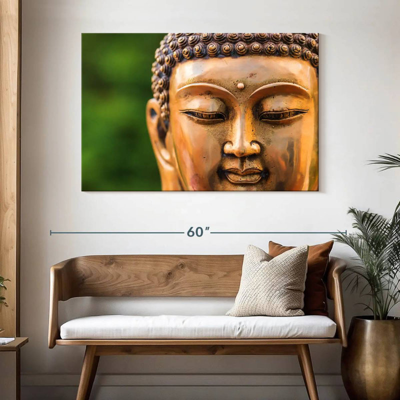 Adella Golden Buddha Head, 32" H x 48" W