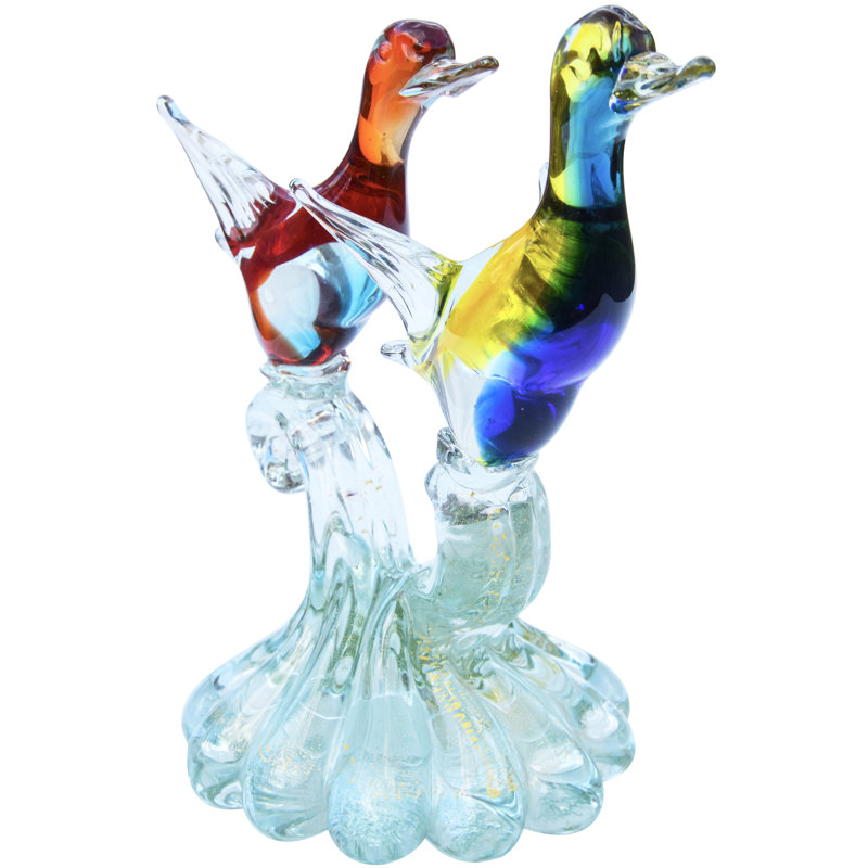 Barbini Murano Sommerso Handmade Glass Animals Hourglass