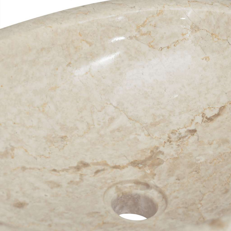 Borough Wharf Trask 530mm L x 400mm W Marble Oval Sink, Cream