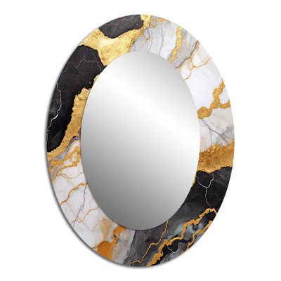 Miroir mural moderne doré et gris